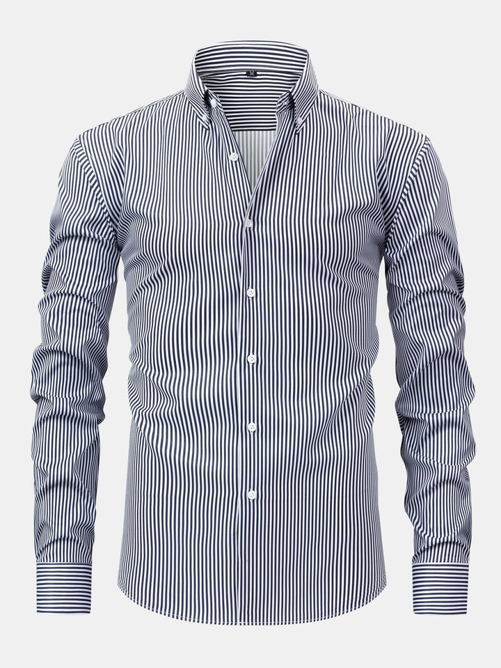 Corey - Long Sleeved Striped Shirt With Button