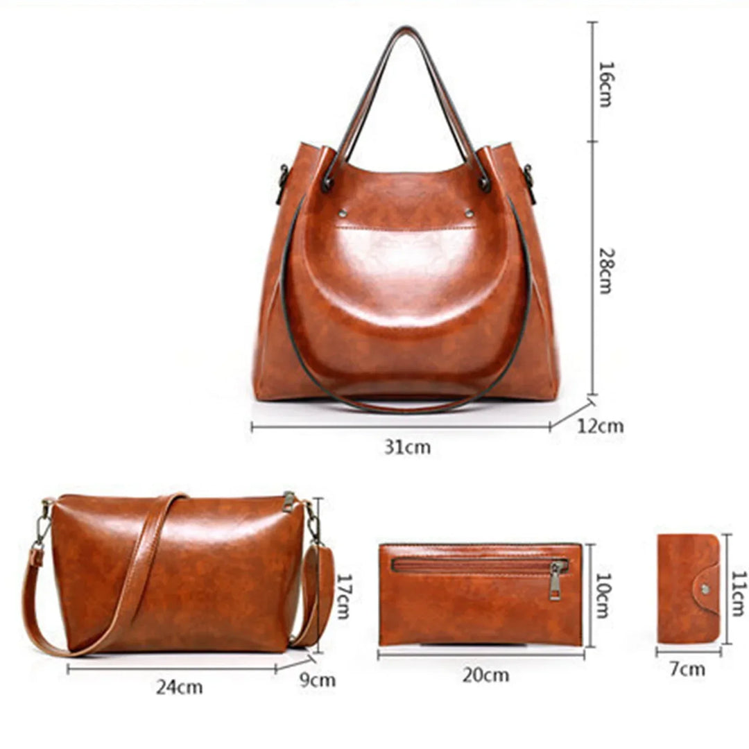 4-Piece Vintage-Style Luxury Bag Set